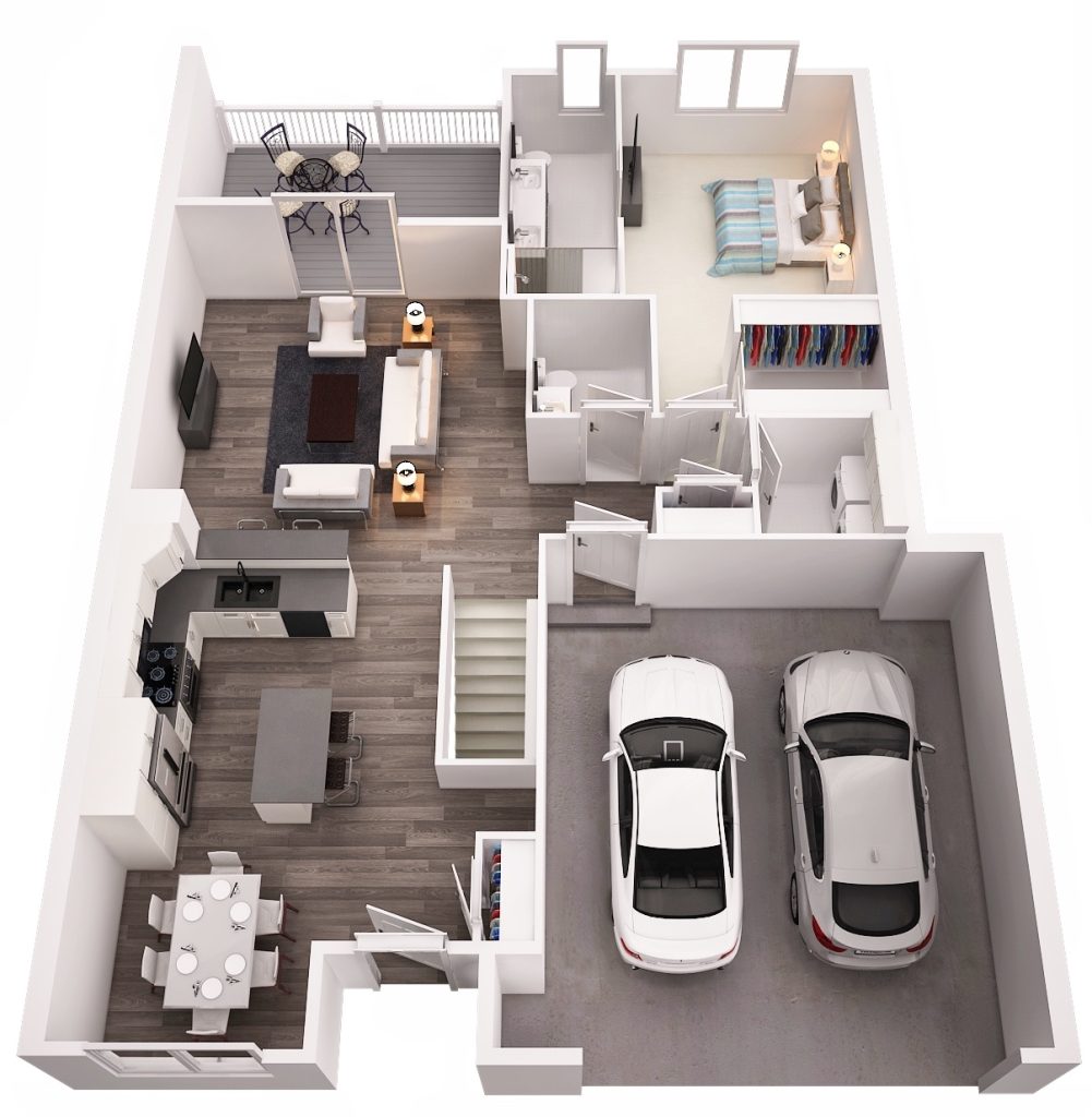 Keystone finished lower level 3D floor plan